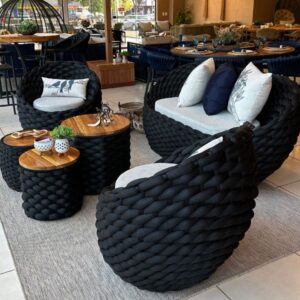 Conjunto de Poltronas Ostras em Tricô Náutico