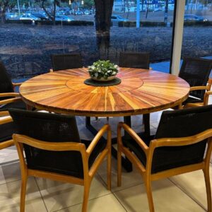 Conjunto de Mesa Evelyn Madeira Pizza