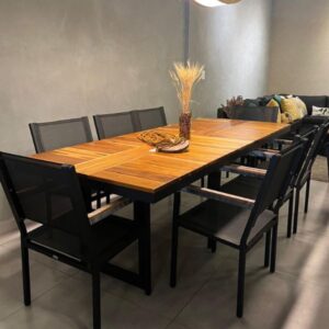 Mesa Evelyn com Cadeira Poliana em Tela Sling